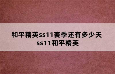 和平精英ss11赛季还有多少天 ss11和平精英